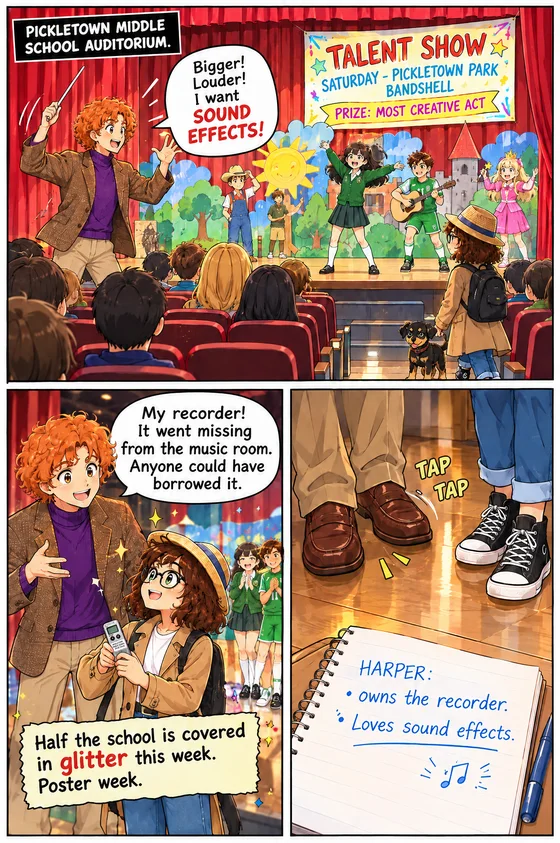 Comic page: the school talent show